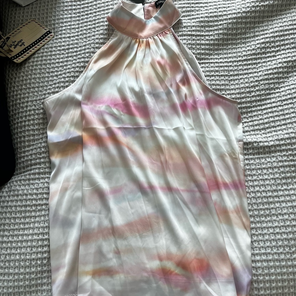 Express silk halter top